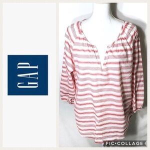 Gap Red Striped Tunic XL NWT Top Blouse Shirt